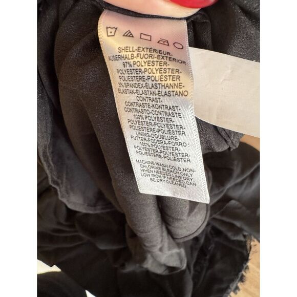 Dress The Population Alicia Mixed Media MIDI Black Dress Size Large LBD - Picture 9 of 9